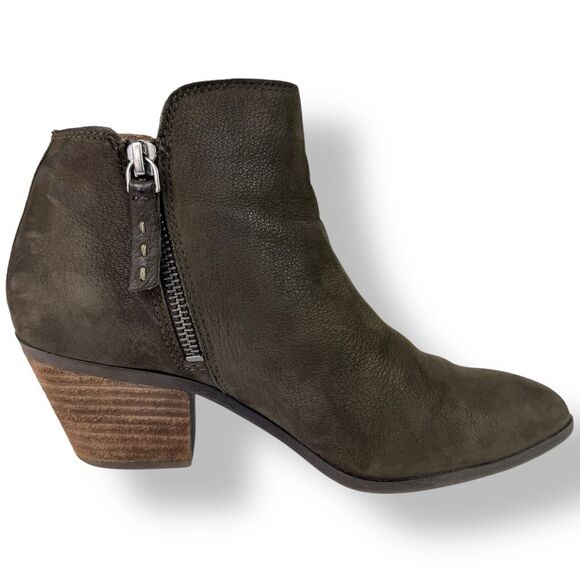 Frye Judy Ankle Boots Short Booties Brown Leather Double Side Zip Womens 7 M - Picture 11 of 13